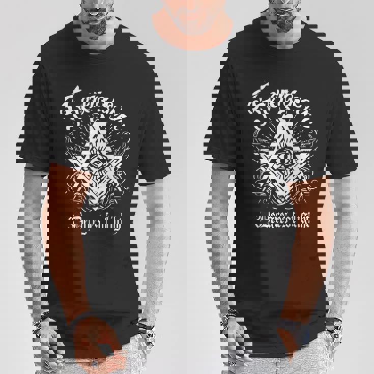 フリーメイソン ロッジ フリーメイソン エンブレム メイソン 3度 ライト Tシャツ 面白い贈り物