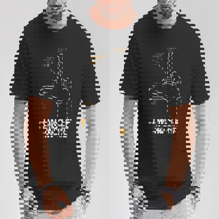 フレミングス 左手用ルール Tシャツ 面白い贈り物