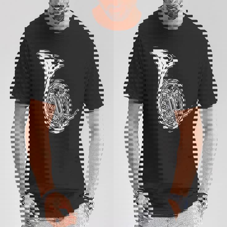 フレンチホルン製図コンサートバンドホルニスト Tシャツ 面白い贈り物