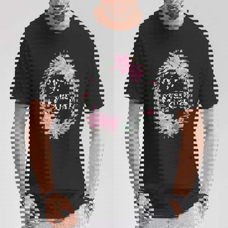 フローラル 97歳 誕生日 男性 女性 97歳 誕生日 Tシャツ 面白い贈り物