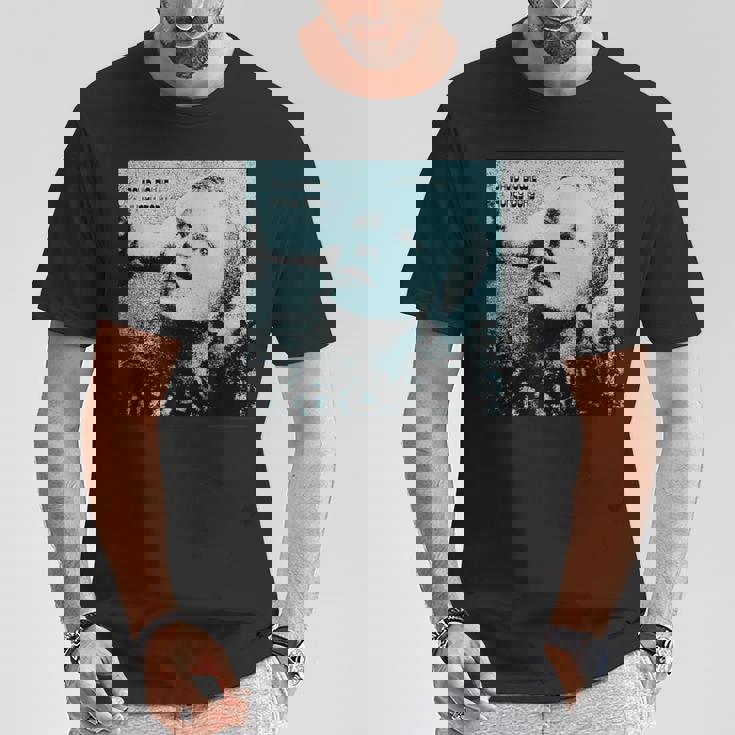 ブライアン・ウォードによるデヴィッド・ボウイ ハンキードリー ブルー 写真 Tシャツ 面白い贈り物