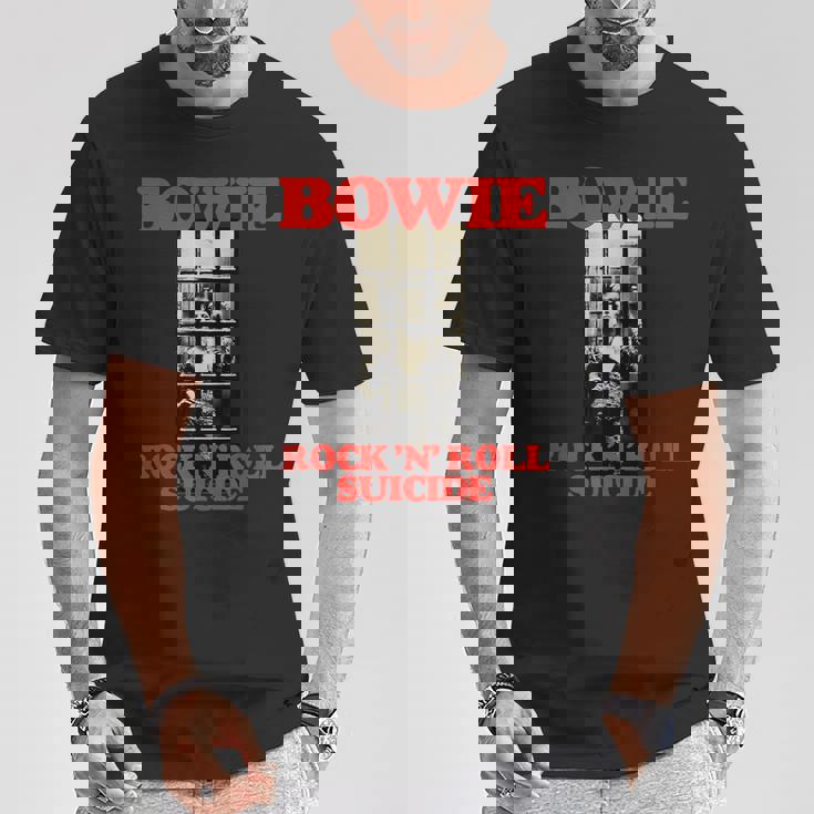 ブライアン・ウォードによるデヴィッド・ボウイ・ロックンロール自殺写真 Tシャツ 面白い贈り物