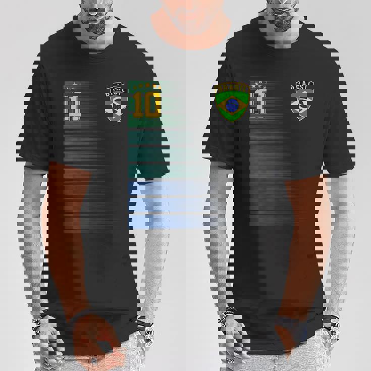 ブラジル サッカーファン ジャージ ブラジル国旗 フットボール愛好家 Tシャツ 面白い贈り物