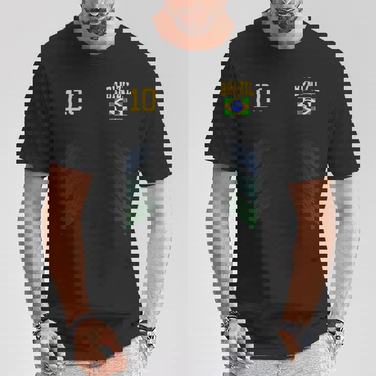 ブラジル サッカーファンジャージー ブラジル国旗 フットボール愛好家 Tシャツ 面白い贈り物