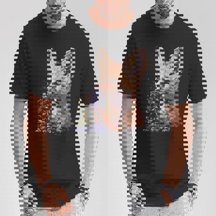 ブルーベリー フェネック キツネ ブルーベリー アニマルアート 野生動物 自然 Tシャツ 面白い贈り物