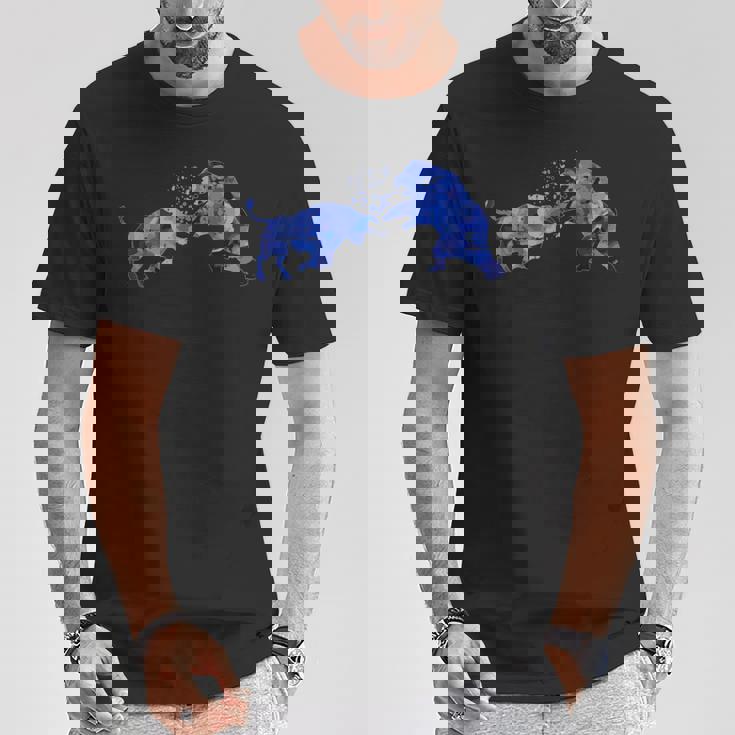 ブル対ベア株式市場投資家トレーダー Tシャツ 面白い贈り物