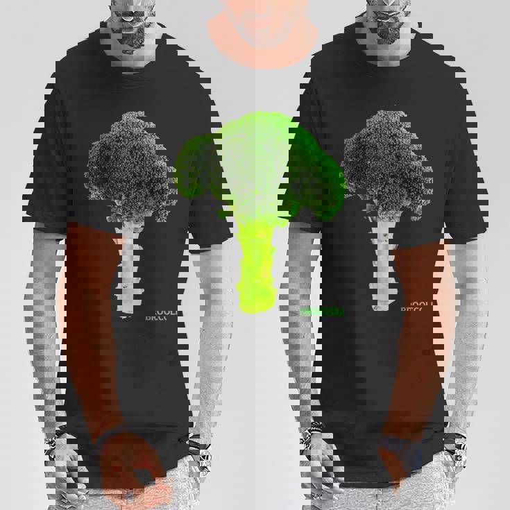 ブロッコリー 大 写真 & 文字 Broccoli Big Photo & Text Tシャツ 面白い贈り物