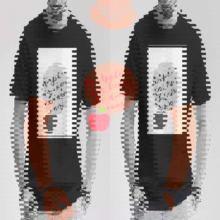 ヘルシーシャツアップル 最新 医者を遠ざける Tシャツ 面白い贈り物