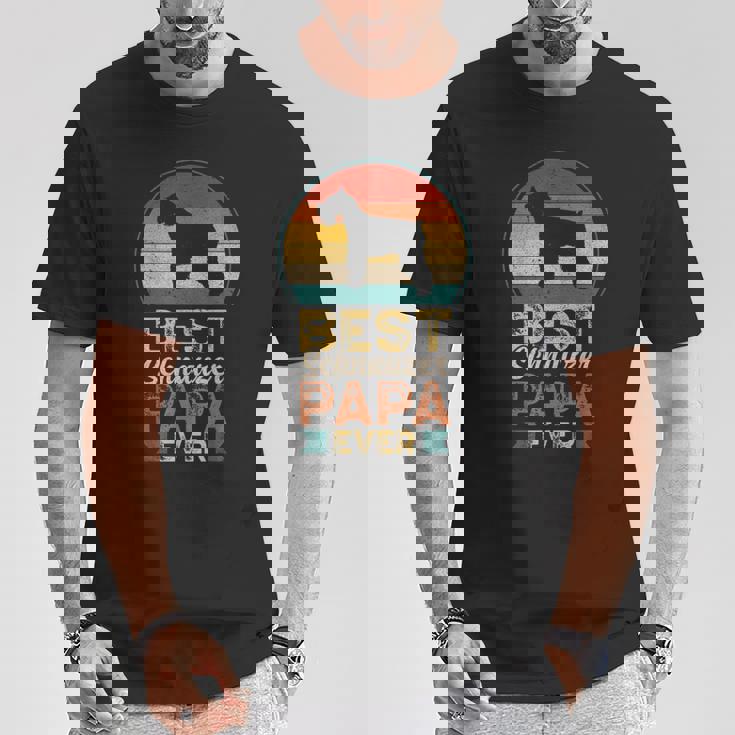 ベスト・シュナウザー・パパ ミニチュア・シュナウザー Tシャツ 面白い贈り物