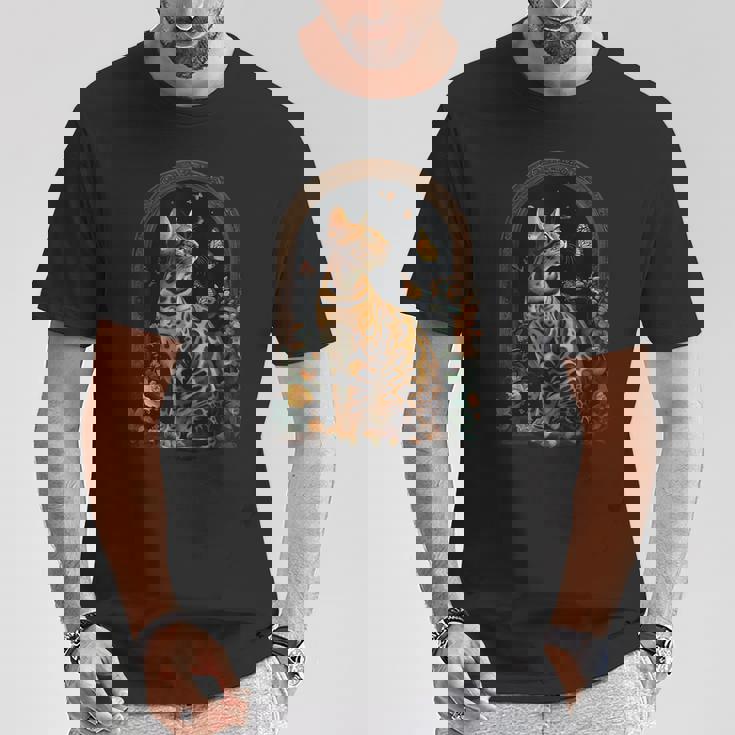 ベンガル猫の花 Tシャツ 面白い贈り物