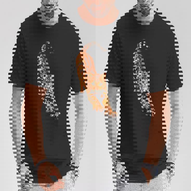 ベンガル猫ストレッチ Tシャツ 面白い贈り物