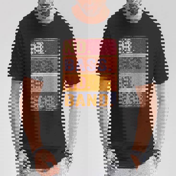 ベーシスト 楽器 エレキベース ノーバス ノーバンド Tシャツ 面白い贈り物