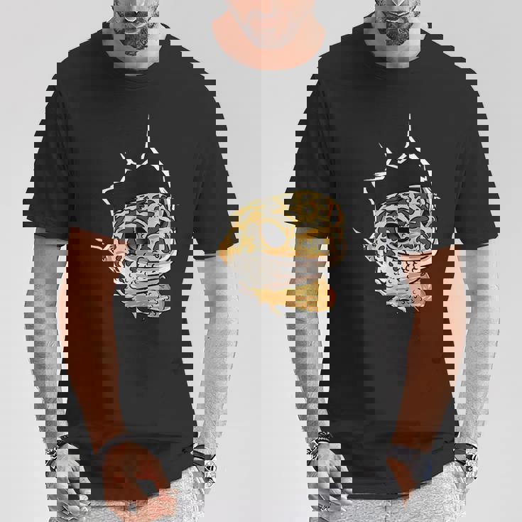 ペット ヒョウ ヤモリギフト I Love My Tシャツ 面白い贈り物