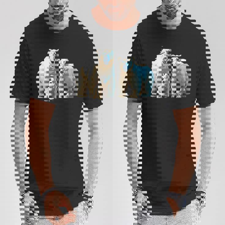 ホッキョクグマ。動物好き、シロクマの家族 Tシャツ 面白い贈り物