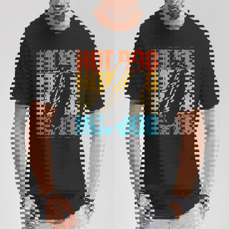 ホットドッグ 大人用 レトロ ヴィンテージ ホットドッグ Tシャツ 面白い贈り物