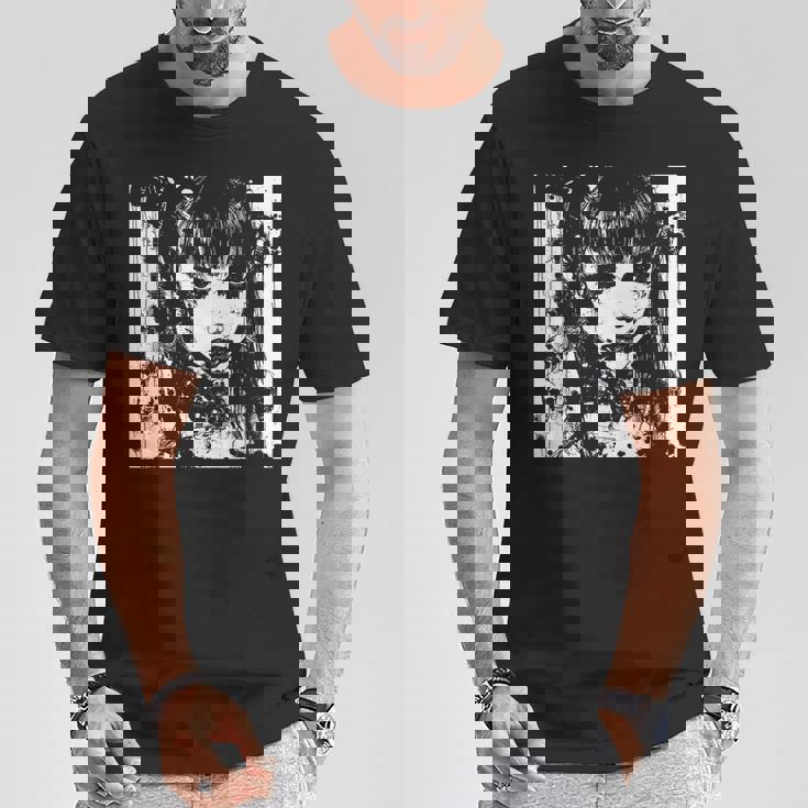 ホラーアニメマンガi日本の不気味なカワイイゴス Tシャツ 面白い贈り物