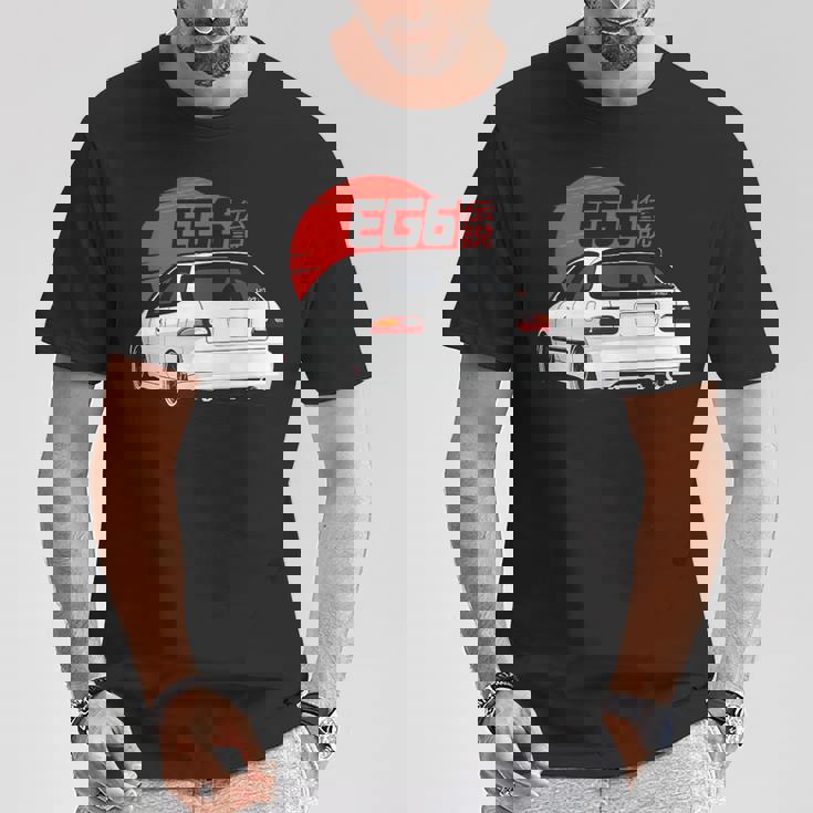 ホワイトハッチシビック Eg6-クラシック Jdm Tシャツ 面白い贈り物