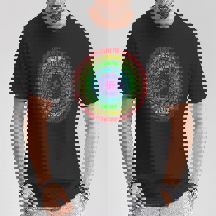 ホ・オポノポノの祈りの言葉クラウドアート Tシャツ 面白い贈り物