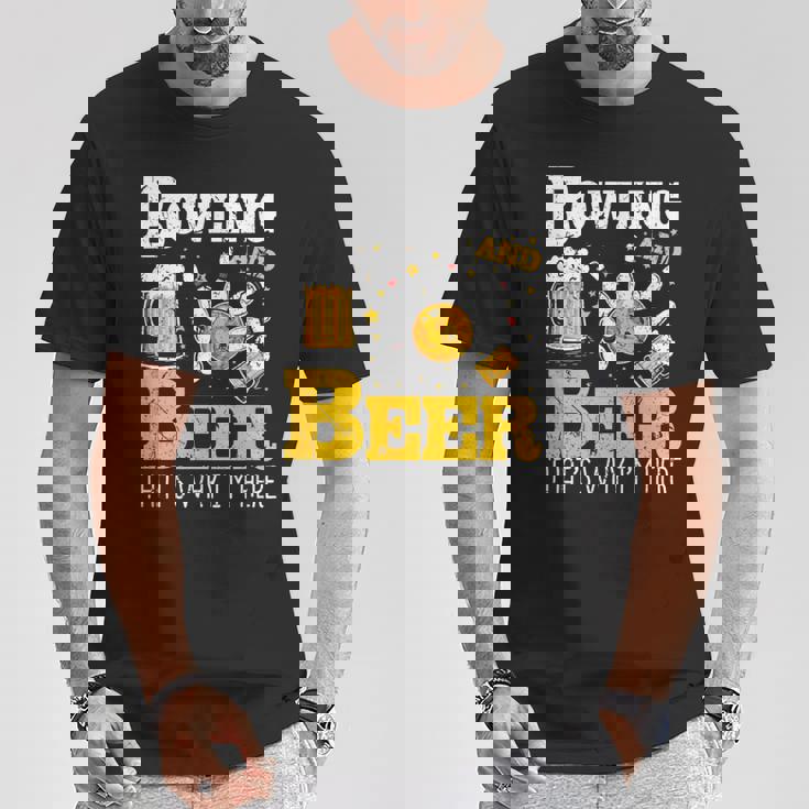ボウリングビール だからここにいるボウラー Tシャツ 面白い贈り物