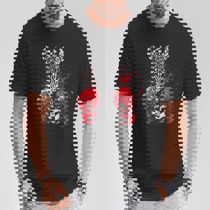 ボクシング ゼブラ ボクシンググローブ キックボクシング おもしろボクサー Tシャツ 面白い贈り物