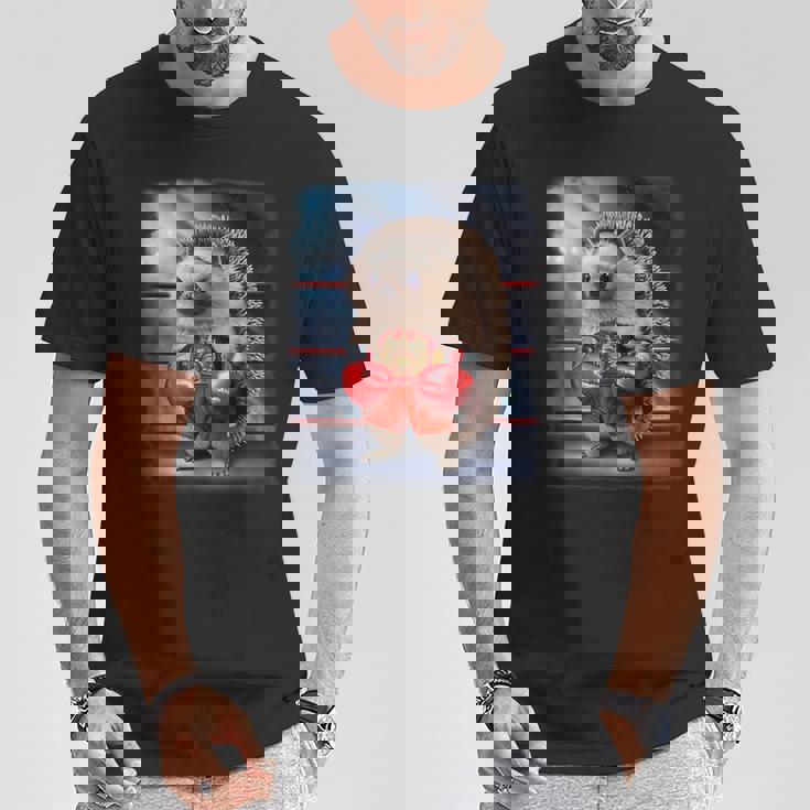 ボクシングチャンピオン ハリネズミファイター Tシャツ 面白い贈り物