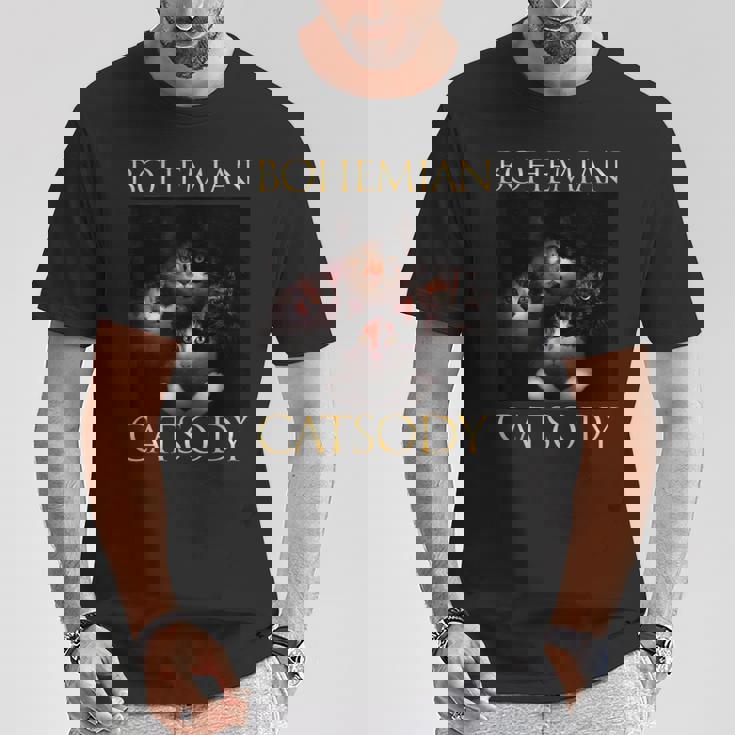 ボヘミアン キャットソディ 猫 子猫 ニャー パロディ 面白い 猫好き Tシャツ 面白い贈り物