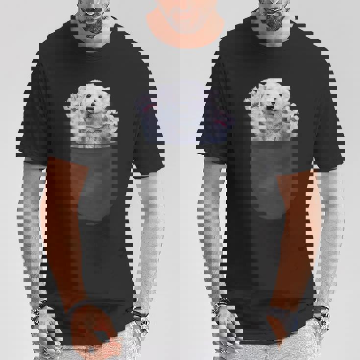 ポケット 北極熊 クマ Tシャツ 面白い贈り物