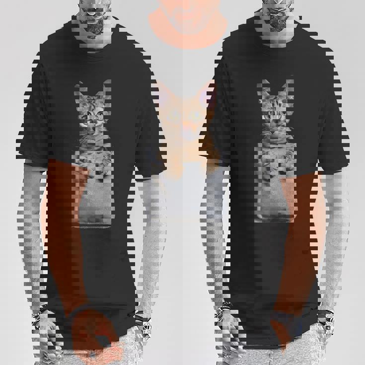 ポケットに入ったアビシニアン猫 Tシャツ 面白い贈り物