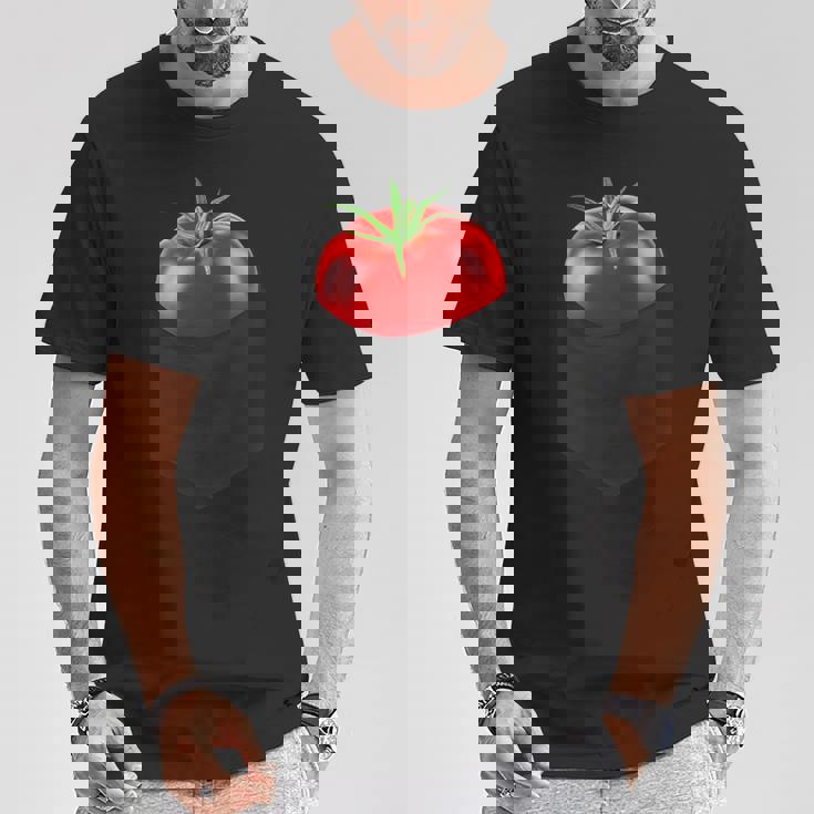 ポケットに入ったトマト、胸に面白いトマト。 Tシャツ 面白い贈り物