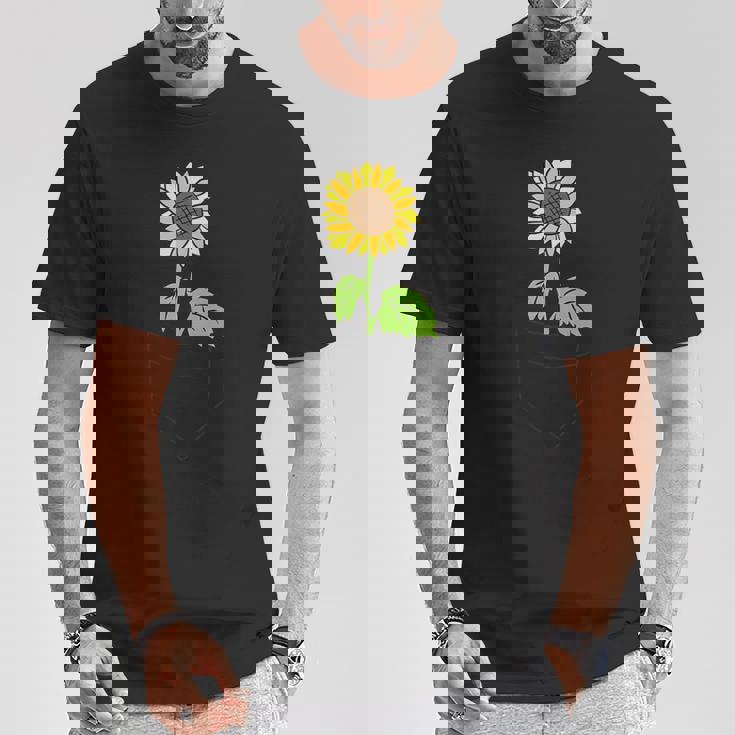 ポケットの中のひまわり ひまわり Tシャツ 面白い贈り物