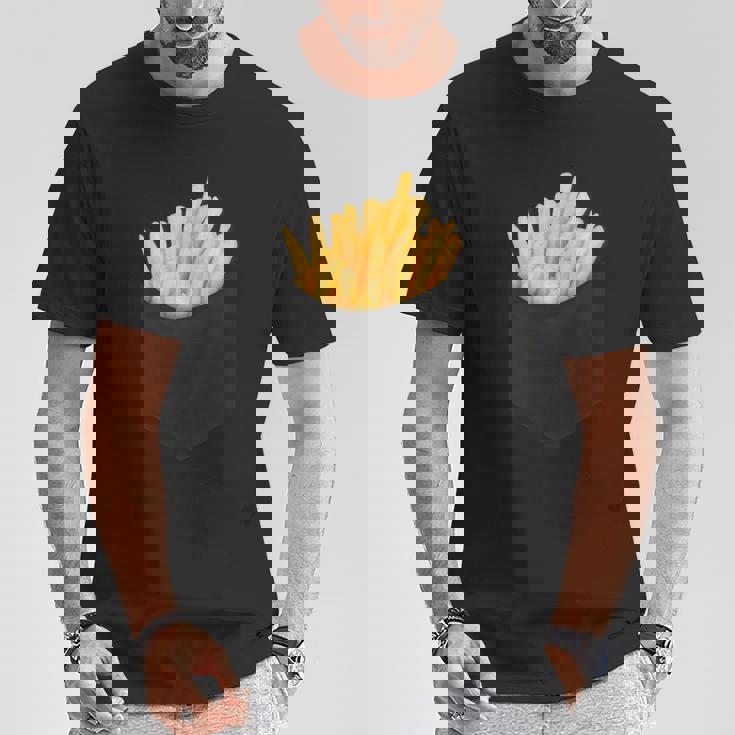 ポケットフライドポテト 胸にチップス フライドポテト Tシャツ 面白い贈り物