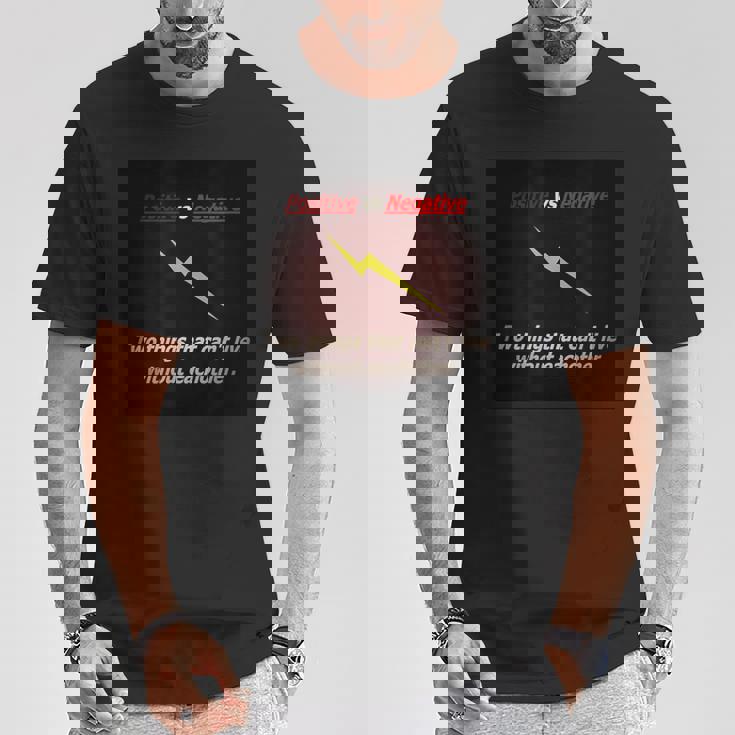 ポジティブ対ネガティブ Tシャツ 面白い贈り物