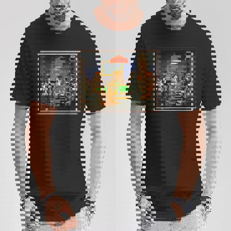 ポーカーをする犬 カード 絵画 Tシャツ 面白い贈り物