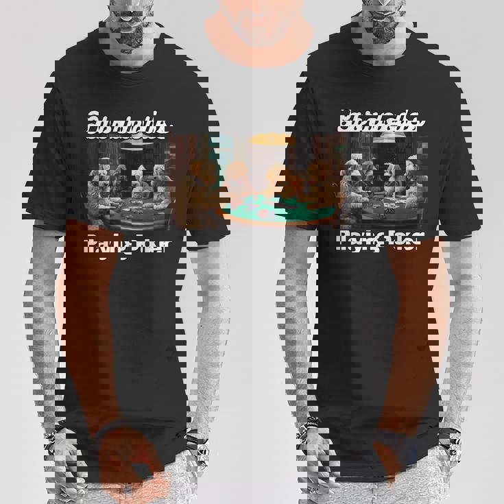 ポーカーをする犬 ラブラドゥードル オーストラリアの犬 ラブラドゥードル Tシャツ 面白い贈り物