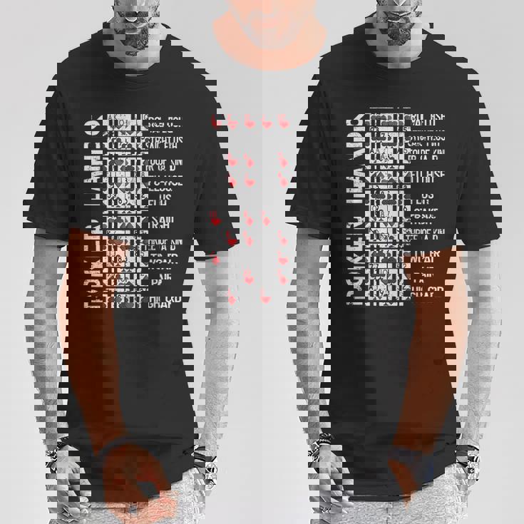 ポーカーハンド チートシートカード カジノゲーム 面白いプレイヤーギフト Tシャツ 面白い贈り物