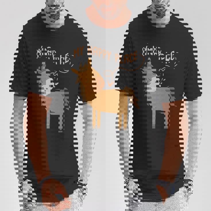 マイハッピープレイス I 馬好き I 乗馬 I 馬術用の馬 Tシャツ 面白い贈り物