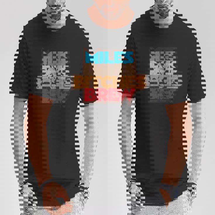 マイルス・デイビス・ビッチズ・ブリュー・ディストレストッド 長袖tシャツ Tシャツ 面白い贈り物