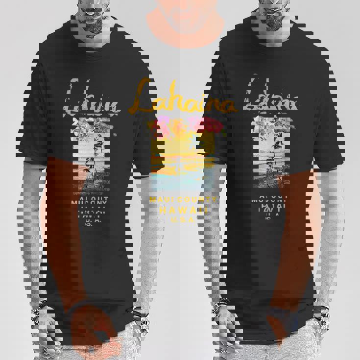 マウイ ラハイナ ハワイ ヴィンテージ ハワイアン Tシャツ 面白い贈り物