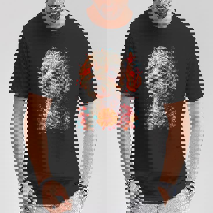 マルチプー犬 グラフィック ペット イラスト マルチプー Tシャツ 面白い贈り物