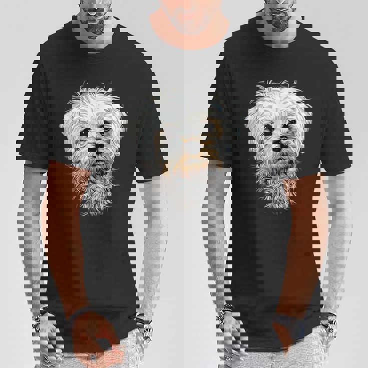 マルチーズ小型マルチーズ犬犬大好き甘いマルチーズ Tシャツ 面白い贈り物