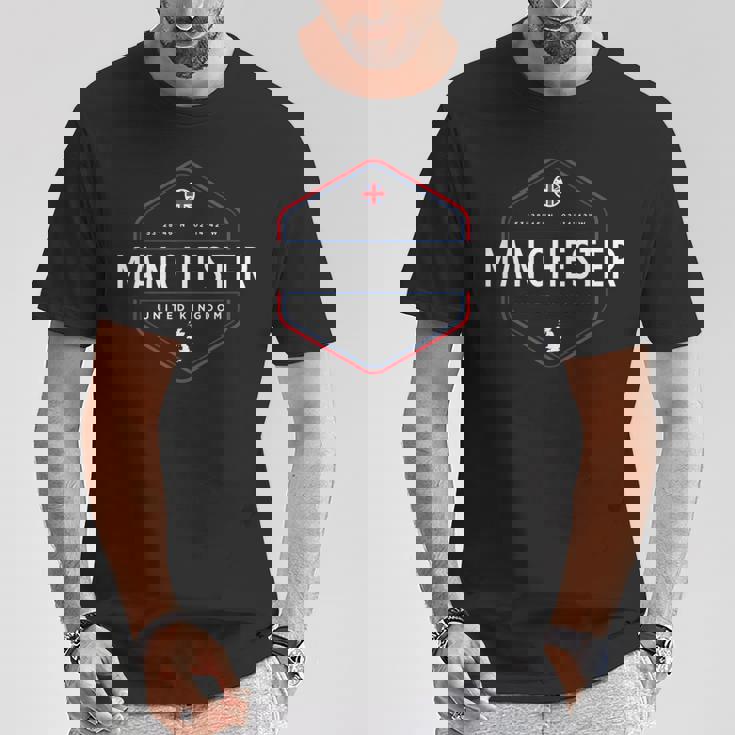 マンチェスター イギリス イギリス 地図フラグ グラフィック Tシャツ 面白い贈り物