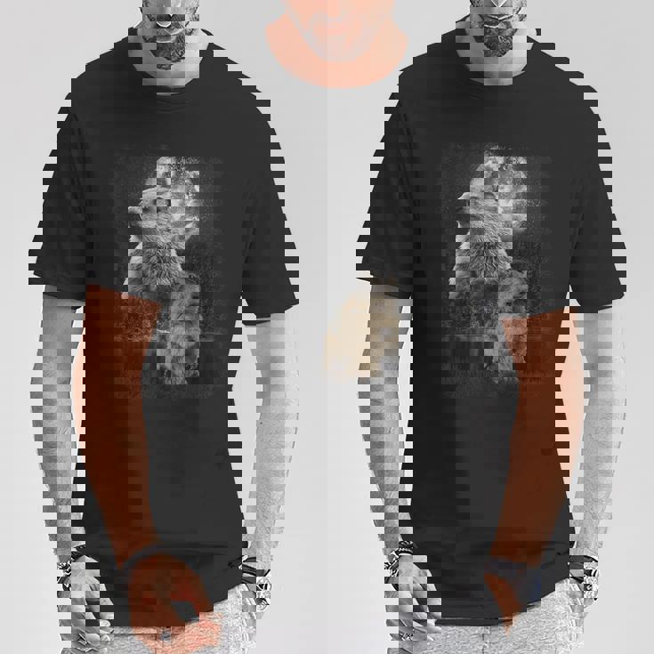 マーモット イラスト ムーン マーモット げっ歯類 マンケイ Tシャツ 面白い贈り物