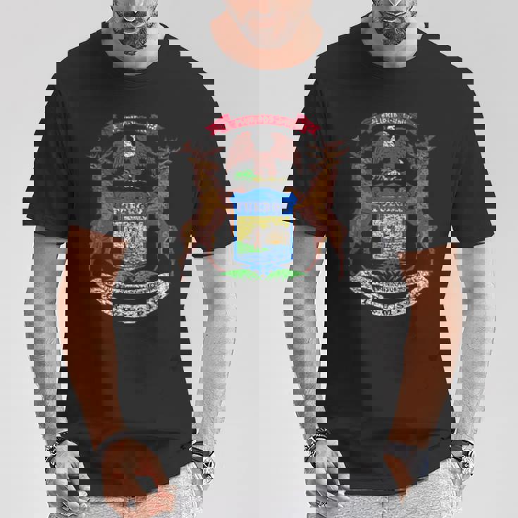 ミシガン州旗国章 Tシャツ 面白い贈り物