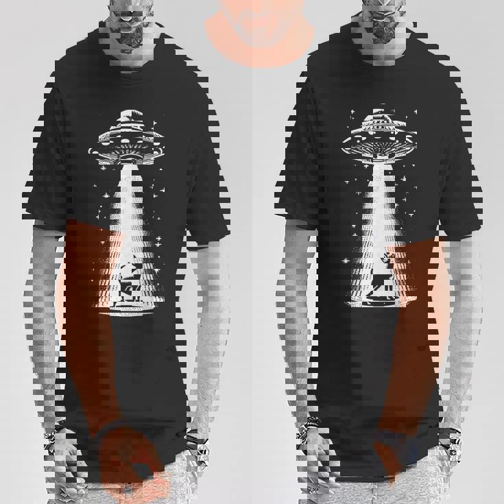 ミニチュアピンシャーママパパ犬-面白いエイリアンufo Tシャツ 面白い贈り物