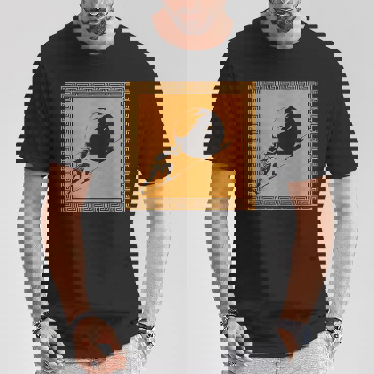 ミニマリストシーシュポス神話 ギリシャ神話 古代ギリシャ美術 Tシャツ 面白い贈り物