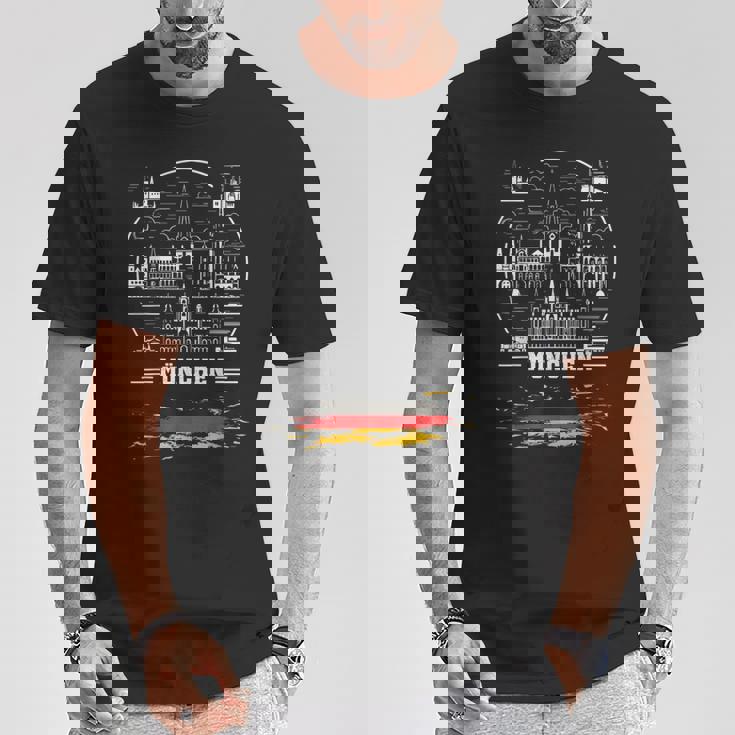 ミュンヘンお土産 ミュンヘン ドイツ国旗 Tシャツ 面白い贈り物