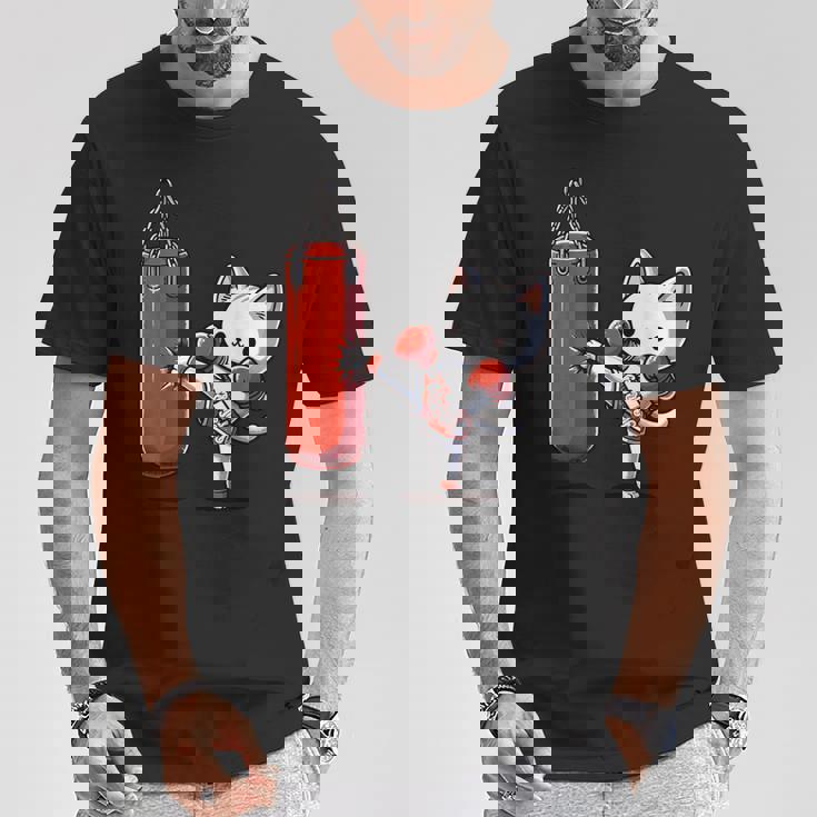 ムエタイ猫、キックボクシング Tシャツ 面白い贈り物