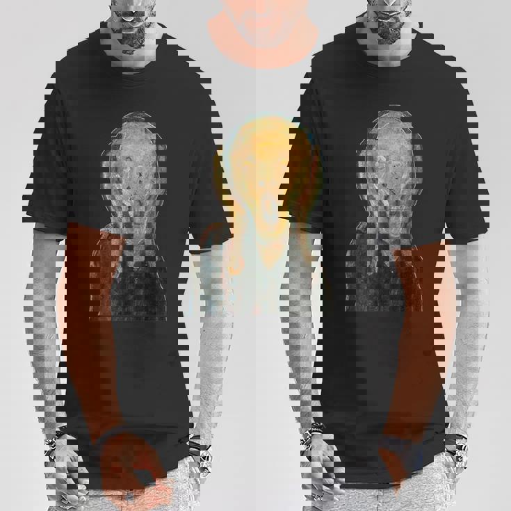 ムンクの叫び《切り抜き》【世界の名画】エドヴァルド・ムンク Munch 美術館アート Tシャツ 面白い贈り物