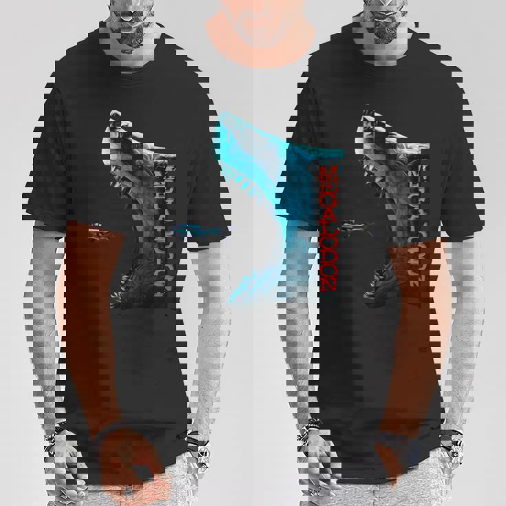 メガロドン モチーフ 原始のサメ サメ 鮫 略奪的な魚 背びれ メガロドン Tシャツ 面白い贈り物