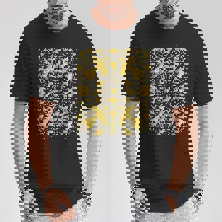 メキシカンテナンゴスのメキシカンゴールド刺繍プリント。 Tシャツ 面白い贈り物